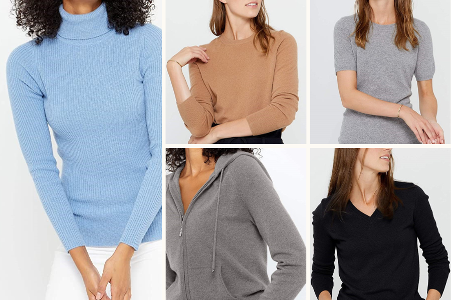 women wearing cashmere sweaters