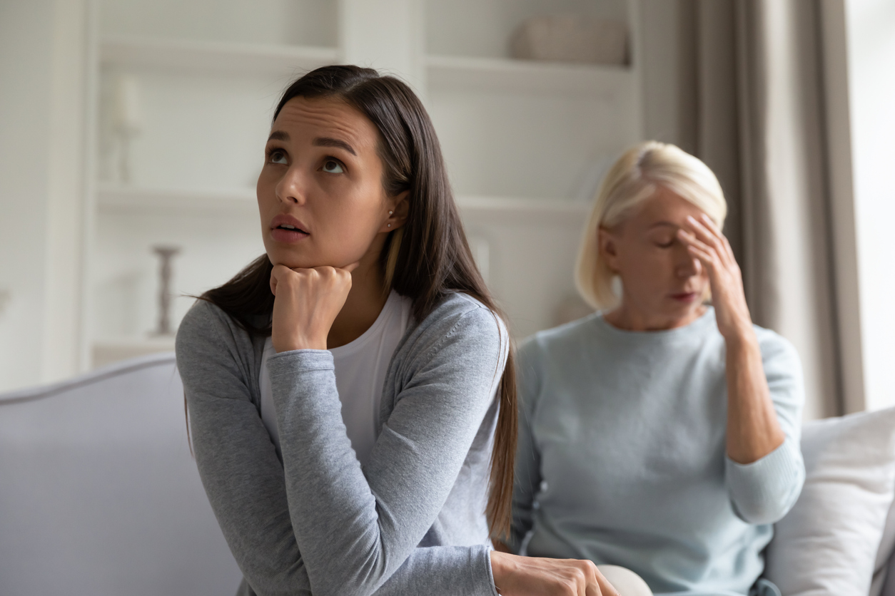 a mother and teenage daughter arguing