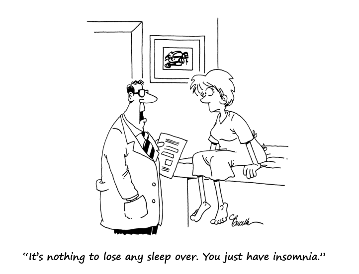 a middle-aged woman talking to her doctor about having insomnia.